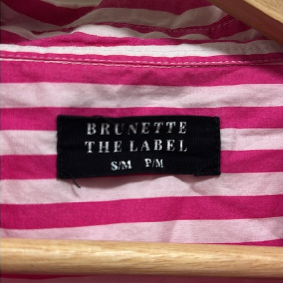 Brunette The Label Oversized Pink Stripes Shirt - Picture 2 of 2